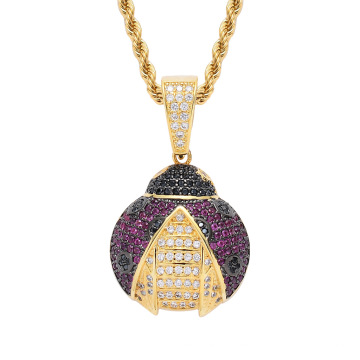 colar de joias com diamantes personalizados, homens mulheres amantes de cobre hip hop com pingentes de colar zircão fofos